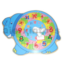 Wooden Elephant Clock Puzzle (80903)